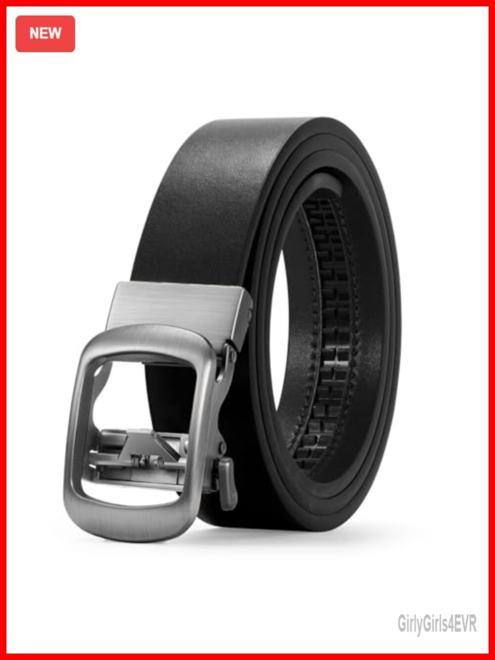 Women's Leather Ratchet Belt Adjustable Automatic Buckle